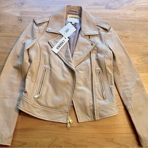 NEW w tags L’AGENCE Leather Biker Jacket (Cappuccino)